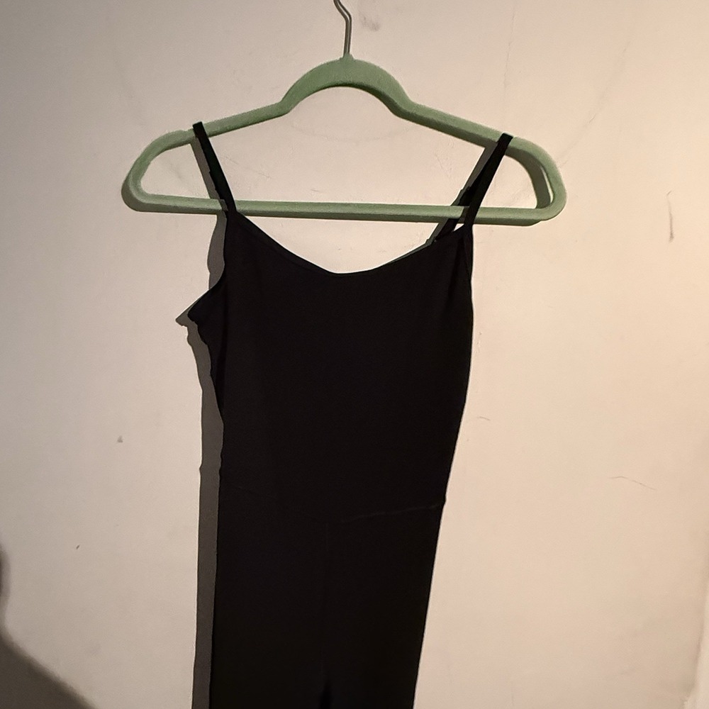 OFFLINE By Aerie Jumpsuit‎ Women Small Black Sleeveless Flare Leg Jersey Lounge - Picture 2 of 5